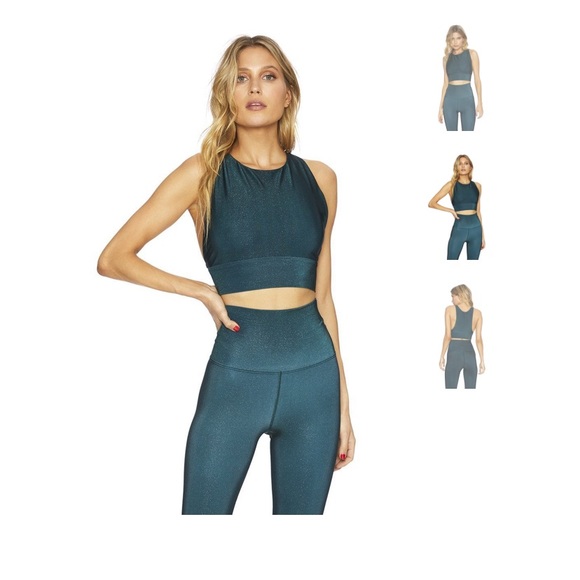 Beach Riot Tops - Beach Riot Tara Shine Top Emerald